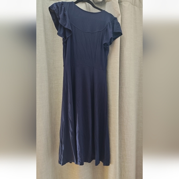 Navy blue front button dress from Modcloth. Small. - Picture 2 of 4